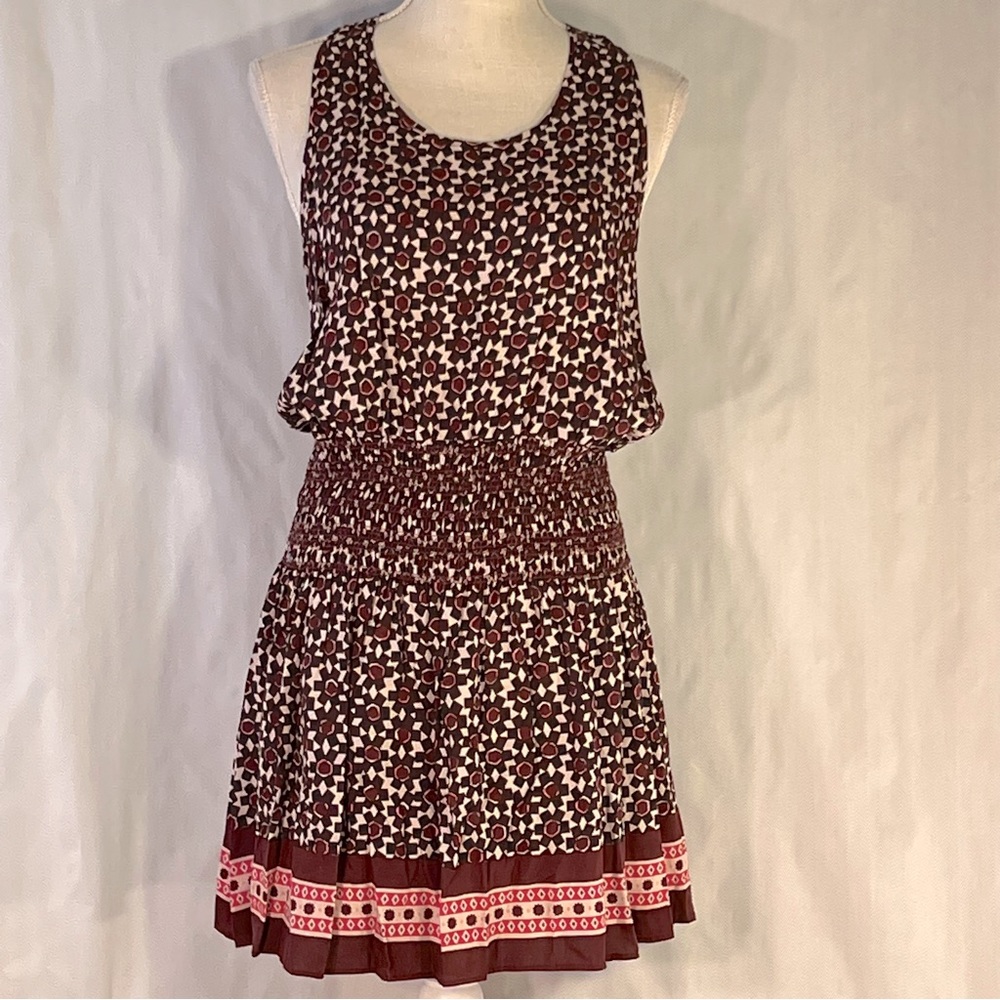 Kate Spade Sleeveless Razor Back Summer Dress Cinched Elastic Waist/Hips S